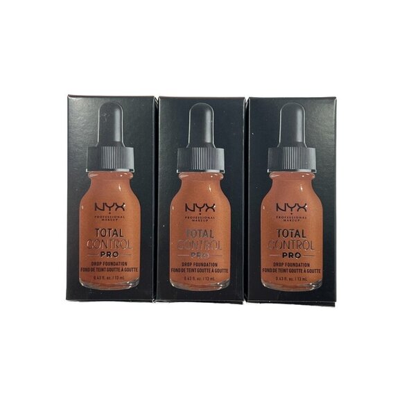 NYX Total‎ Control Drop Foundation Professional Makeup Mocha TCDF19 3PK - Picture 1 of 2